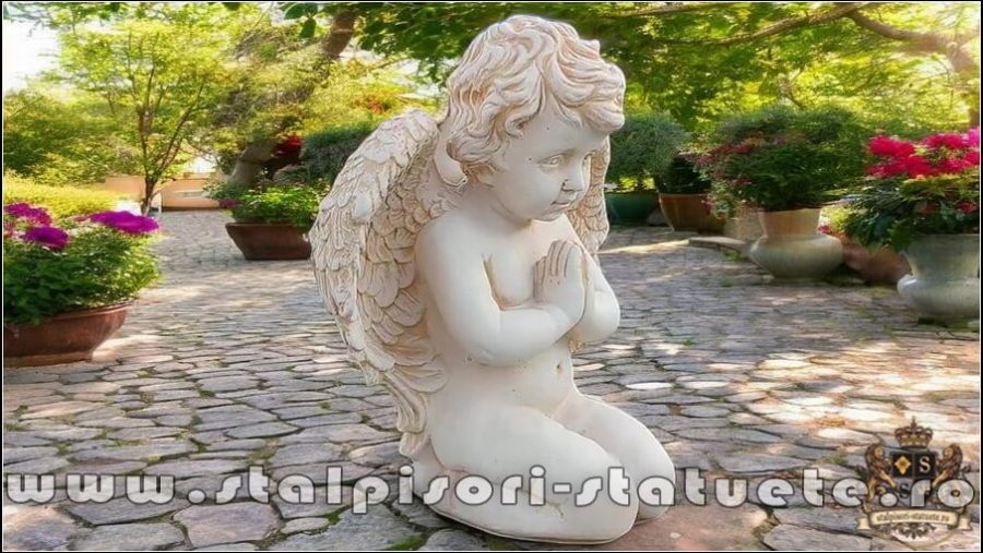 Statuetă îngeraș, galben antichizat, model S4. (2)