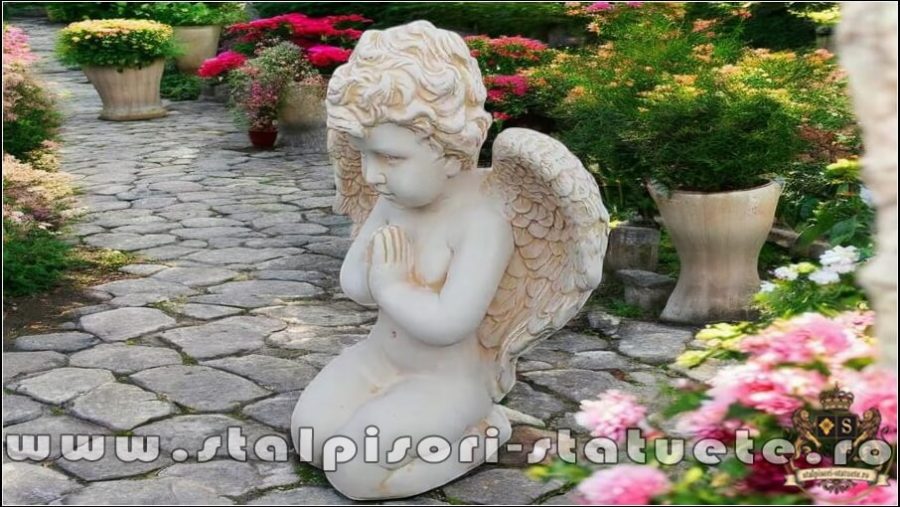 Statuetă îngeraș, galben antichizat, model S4. (3)