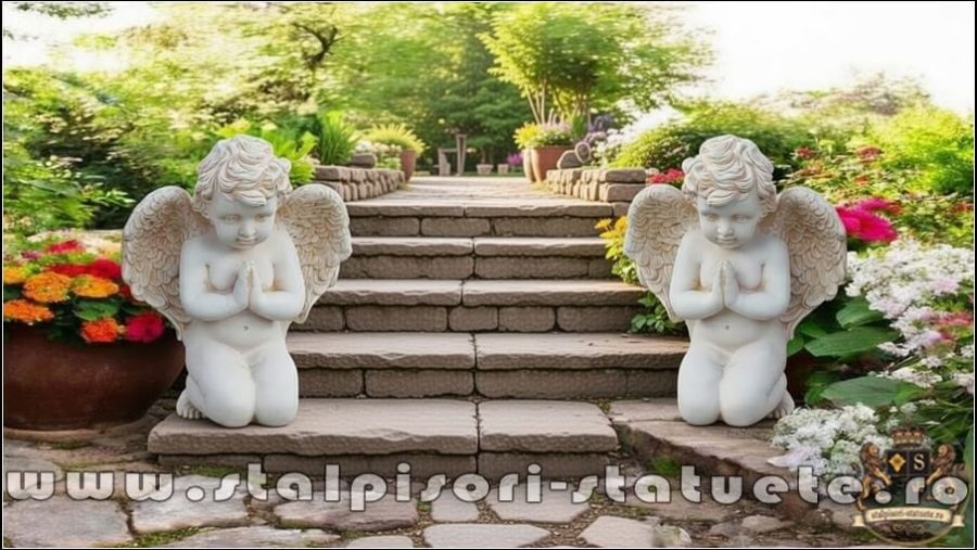 Statuetă îngeraș, galben antichizat, model S4. (5)