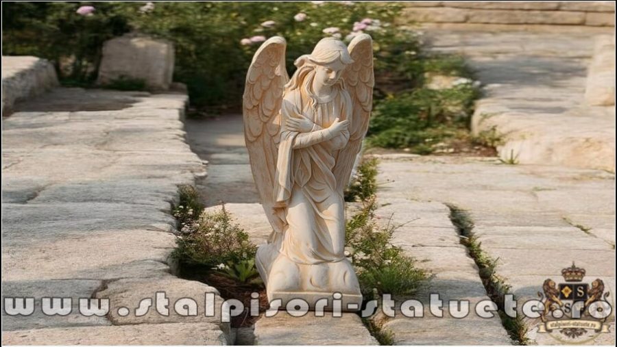 Statuetă îngeraș, galben patinat, model S59. (1)