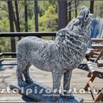 Statuetă lup mare, gri antichizat, model S95.