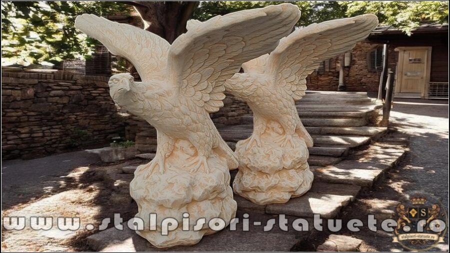 Statuetă vultur, acvilă, șoim, galben patinat, model S35. (1)