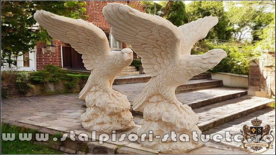 Statuetă vultur, acvilă, șoim, galben patinat, model S35. (2)