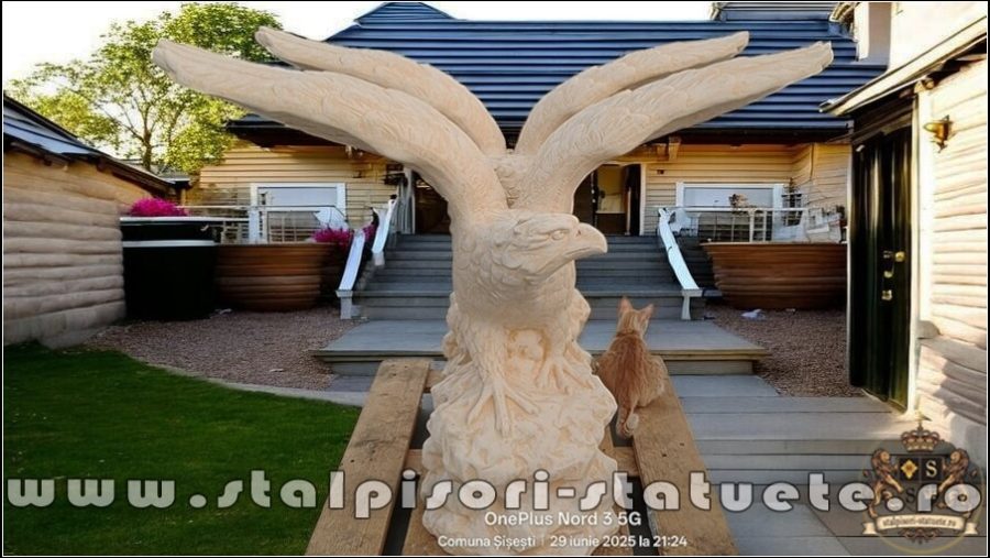 Statuetă vultur, acvilă, șoim, galben patinat, model S35. (3)