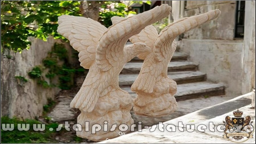 Statuetă vultur, acvilă, șoim, galben patinat, model S35. (4)