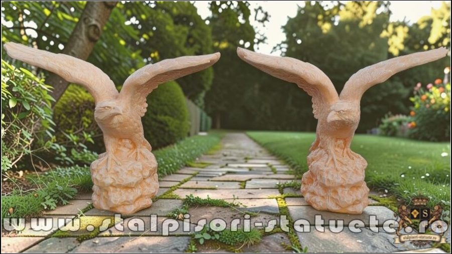 Statuetă vultur, acvilă, șoim, galben patinat, model S35. (6)