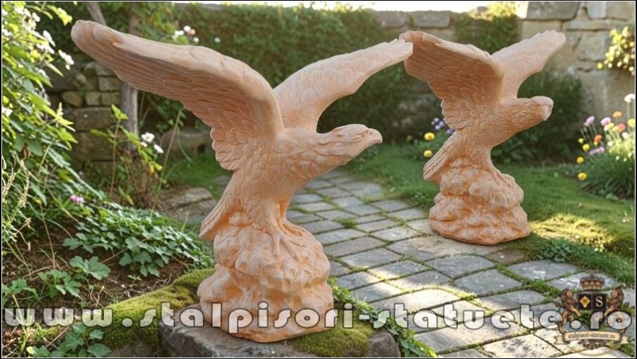 Statuetă vultur, acvilă, șoim, galben patinat, model S35. (7)
