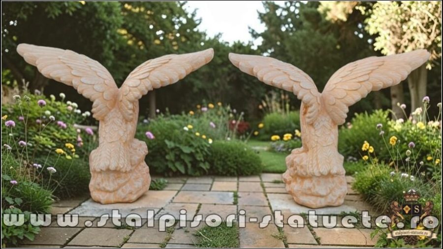 Statuetă vultur, acvilă, șoim, galben patinat, model S35. (9)