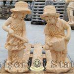 Set două statuete grădinari, galben patinat, model S92.