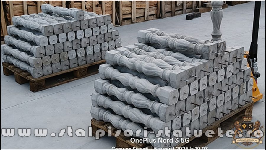 Stâlpișori, baluștri, popici, mosoare, din beton, model B5. (2)