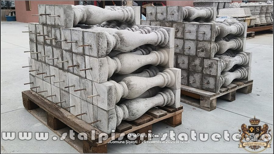 Stâlpișori, baluștri, popici, mosoare, din beton, model B9. (1)