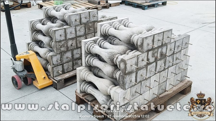 Stâlpișori, baluștri, popici, mosoare, din beton, model B9. (2)