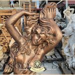 Statuetă Venus cu părul lung, arămiu patinat, model S71.