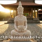 Statuetă Buddha Kwan Yin, galben antichizat, model S8.