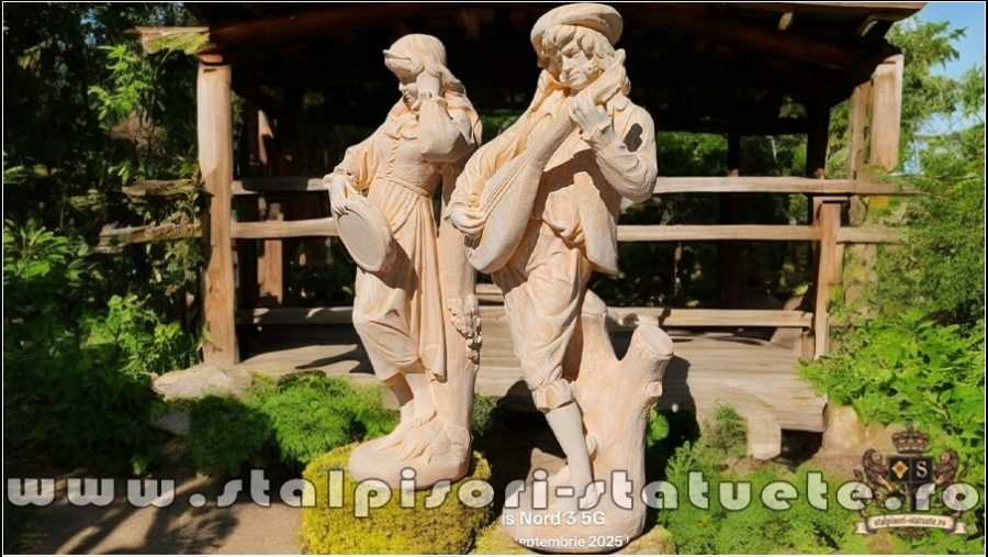 Set statuete muzicanți, galben patinat, model S69. (4)