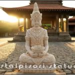 Statuetă Buddha Kwan Yin, galben antichizat, model S8.