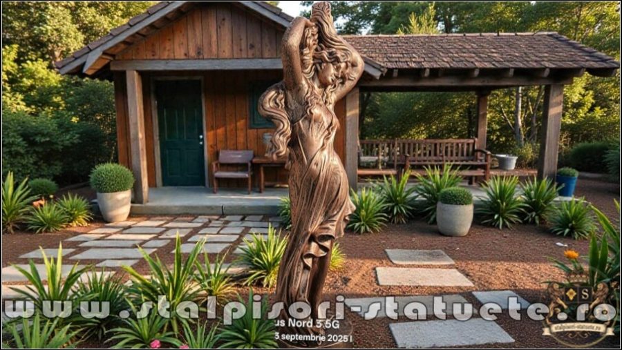 Statuetă Venus cu părul lung, arămiu patinat, model S71. (3)