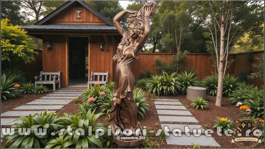 Statuetă Venus cu părul lung, arămiu patinat, model S71. (4)