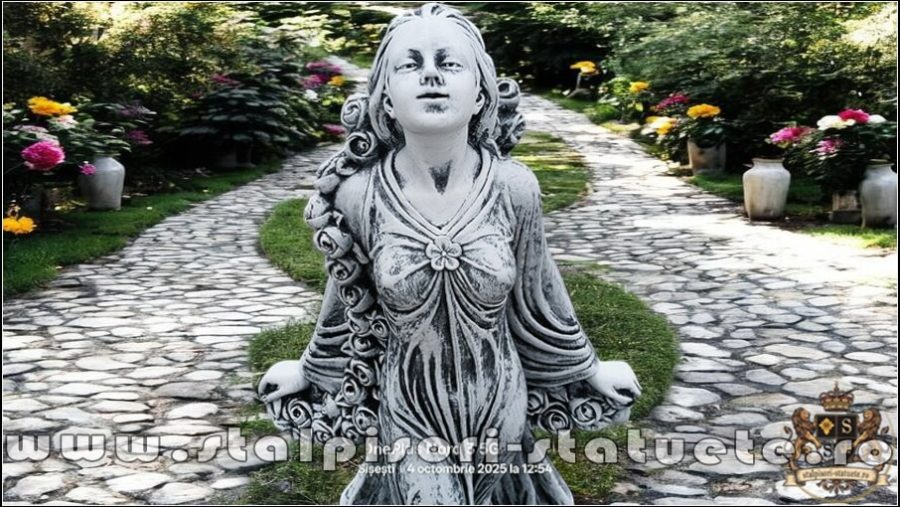 Statuetă zeiţa Flora, galben patinat, model S5. (1)