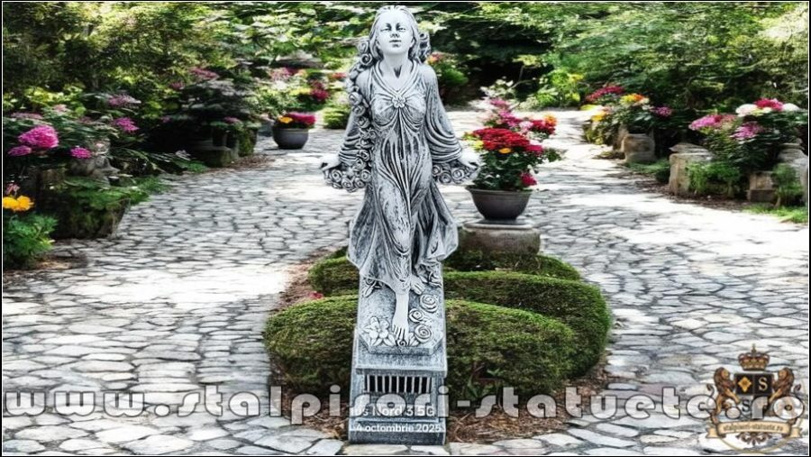 Statuetă zeiţa Flora, galben patinat, model S5. (2)