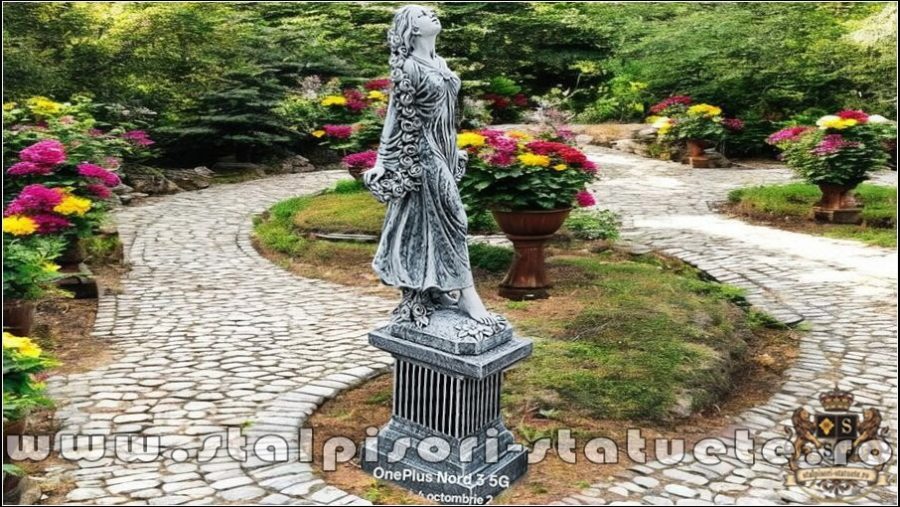 Statuetă zeiţa Flora, galben patinat, model S5. (3)