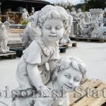 Statuetă copii la joacă, gri antichizat, model S99.