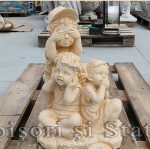 Statuetă legea tăcerii, galben patinat, model S86.