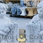 Statuetă set copii welcome, gri antichizat, model S100.