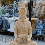 Statuetă Buddha Kwan Yin, galben antichizat, model S8 (2).