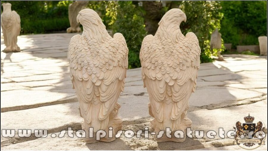 Set 2 vulturi, acvile, șoimi, uliu, galben antichizat, model S82 (5)