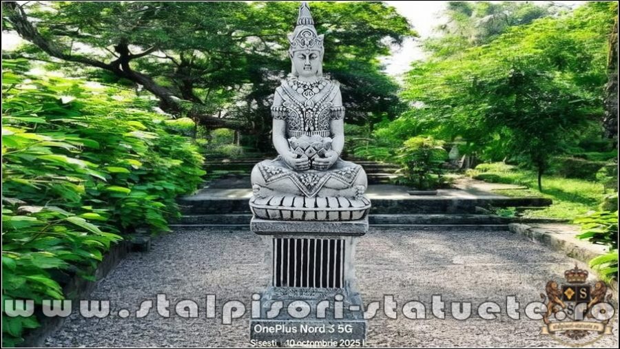 Statuetă Buddha Kwan Yin, gri antichizat, model S8 (2). (1)