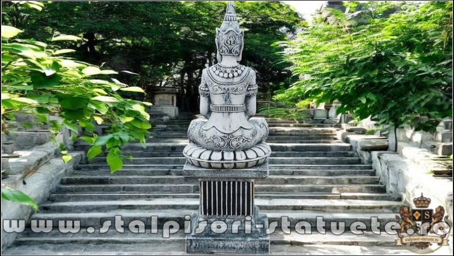 Statuetă Buddha Kwan Yin, gri antichizat, model S8 (2). (4)