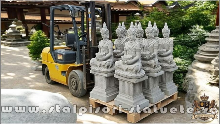 Statuetă Buddha Kwan Yin, gri antichizat, model S8 (2). (5)