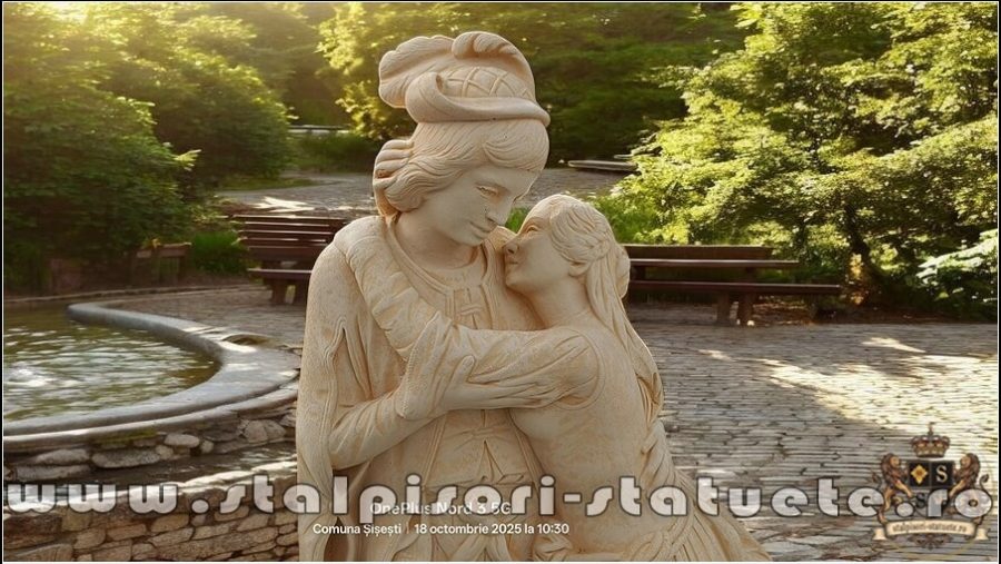 Statuetă Romeo și Julieta, galben patinat, model S55. (2)