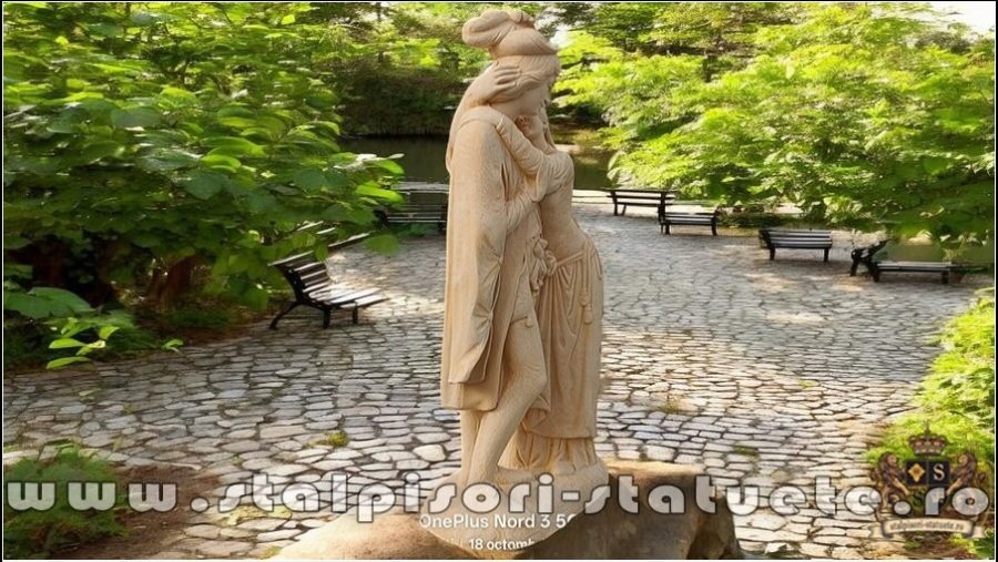 Statuetă Romeo și Julieta, galben patinat, model S55. (3)