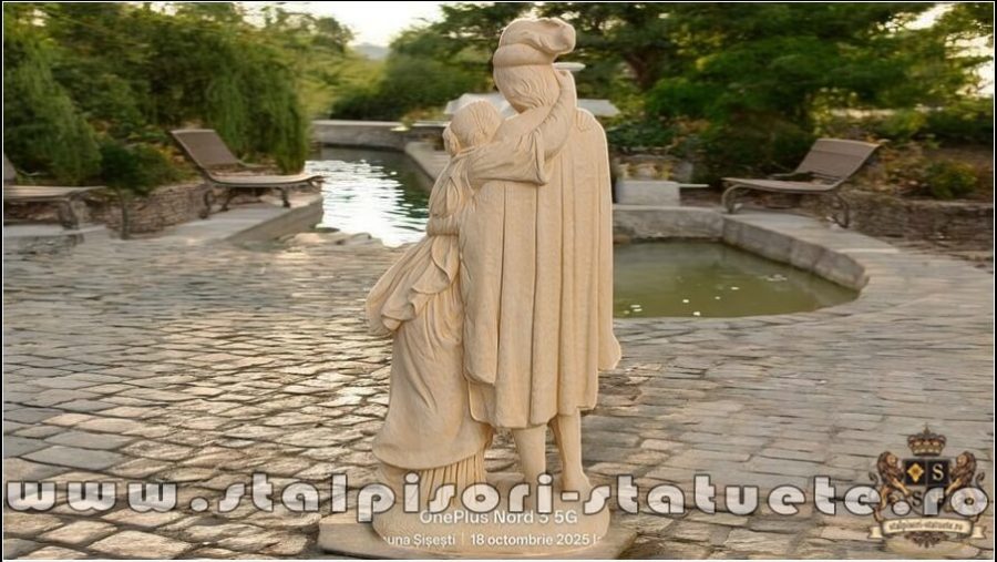 Statuetă Romeo și Julieta, galben patinat, model S55. (5)