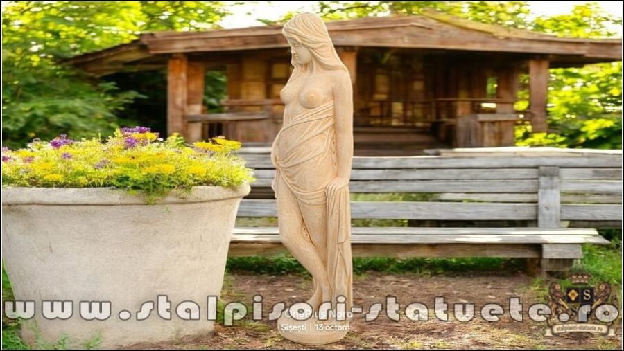 Statuetă domnița erotică, galben patinat, model S30. (4)