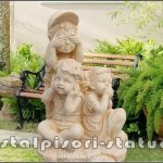 Statuetă legea tăcerii, galben patinat, model S86.