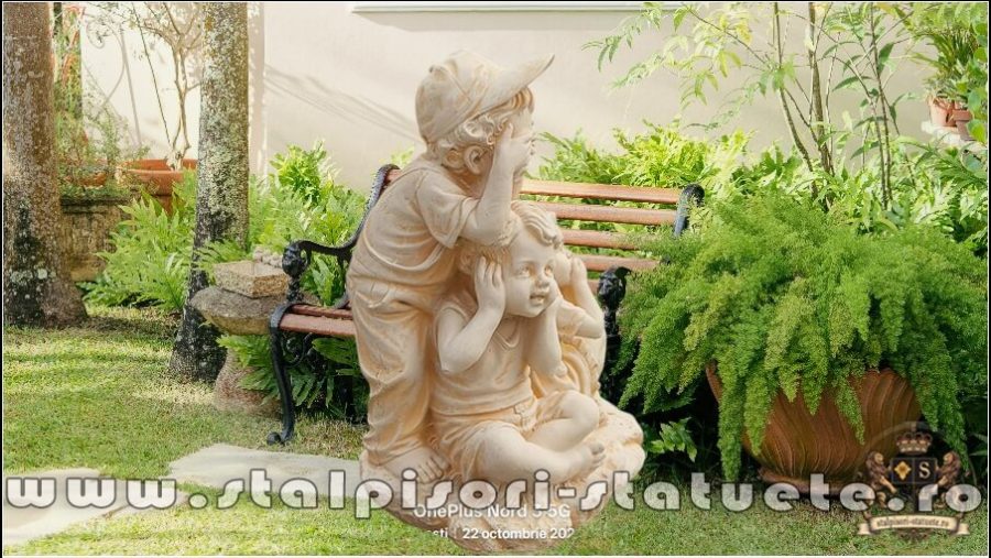 Statuetă legea tăcerii, galben patinat, model S86. (2)