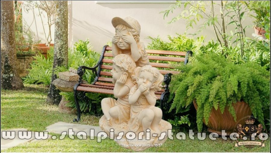 Statuetă legea tăcerii, galben patinat, model S86. (3)