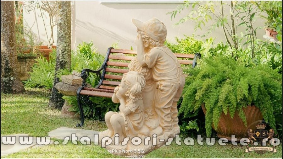 Statuetă legea tăcerii, galben patinat, model S86. (4)