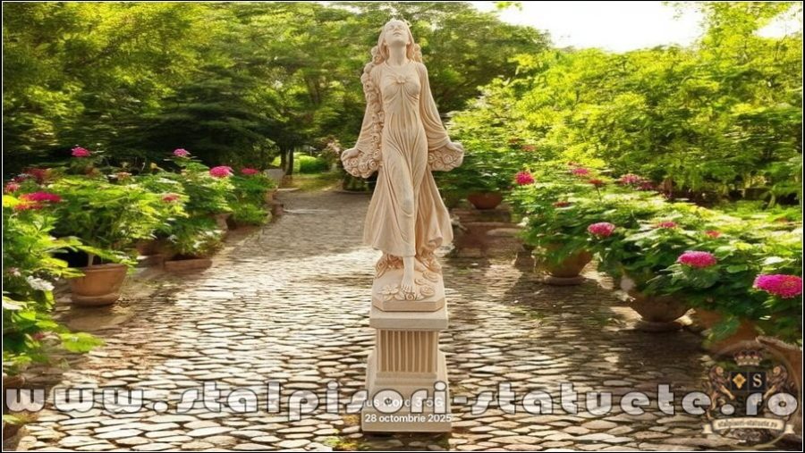 Statuetă zeiţa Flora, galben patinat, model S5. (2)