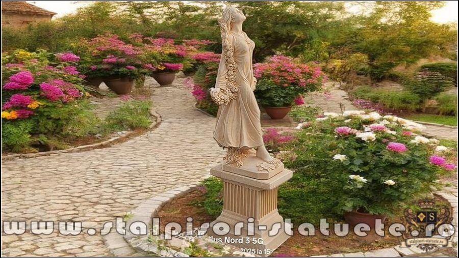 Statuetă zeiţa Flora, galben patinat, model S5. (3)