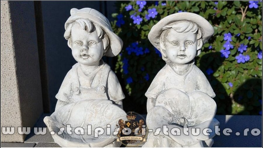 Statuete hrănitoare de păsări, gri antichizat, model S111. (2)