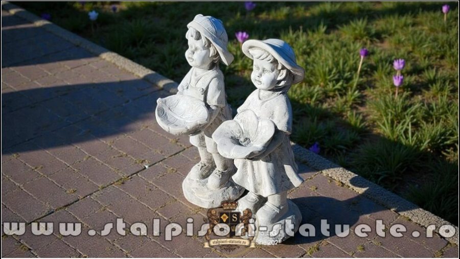 Statuete hrănitoare de păsări, gri antichizat, model S111. (4)