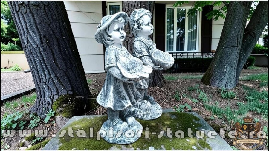 Statuete hrănitoare de păsări, gri antichizat, model S111. (7)