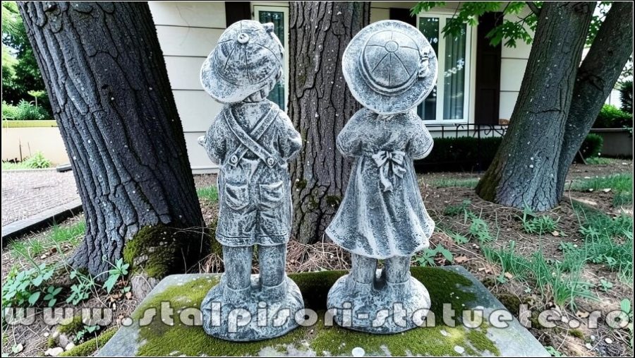 Statuete hrănitoare de păsări, gri antichizat, model S111. (9)