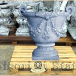 Vază mare cu picior, gri patinat, model V2.