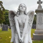 Statuetă îngeraș mare, gri patinat, model S9.