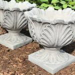 Vază ornament model lalea, gri patinat, model V9.